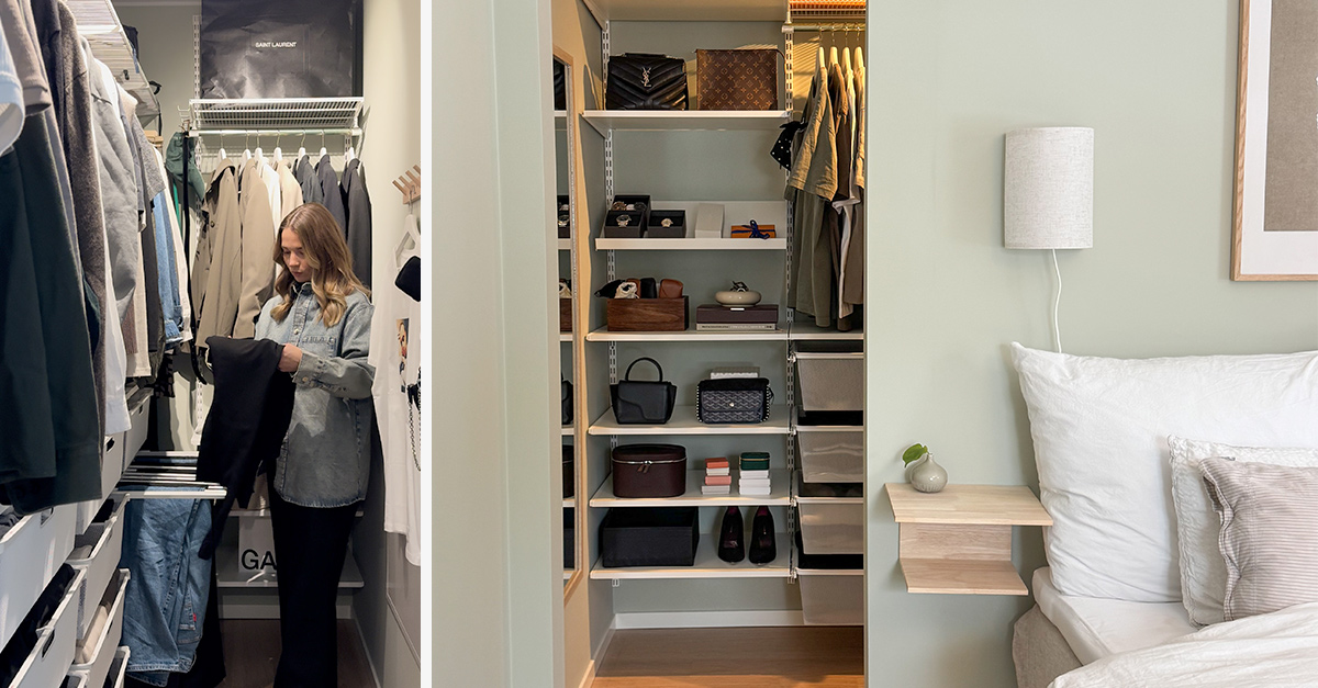 Walk-in closet make-over med Elfa hemma hos Lovisa.