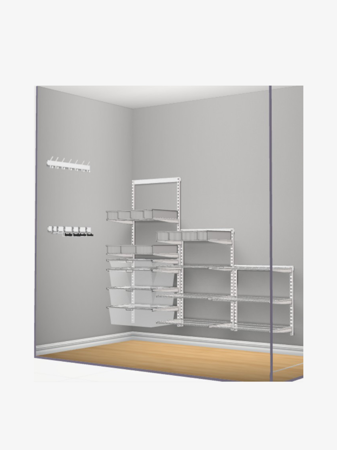 Planeringsskiss på förvaring från Elfa.