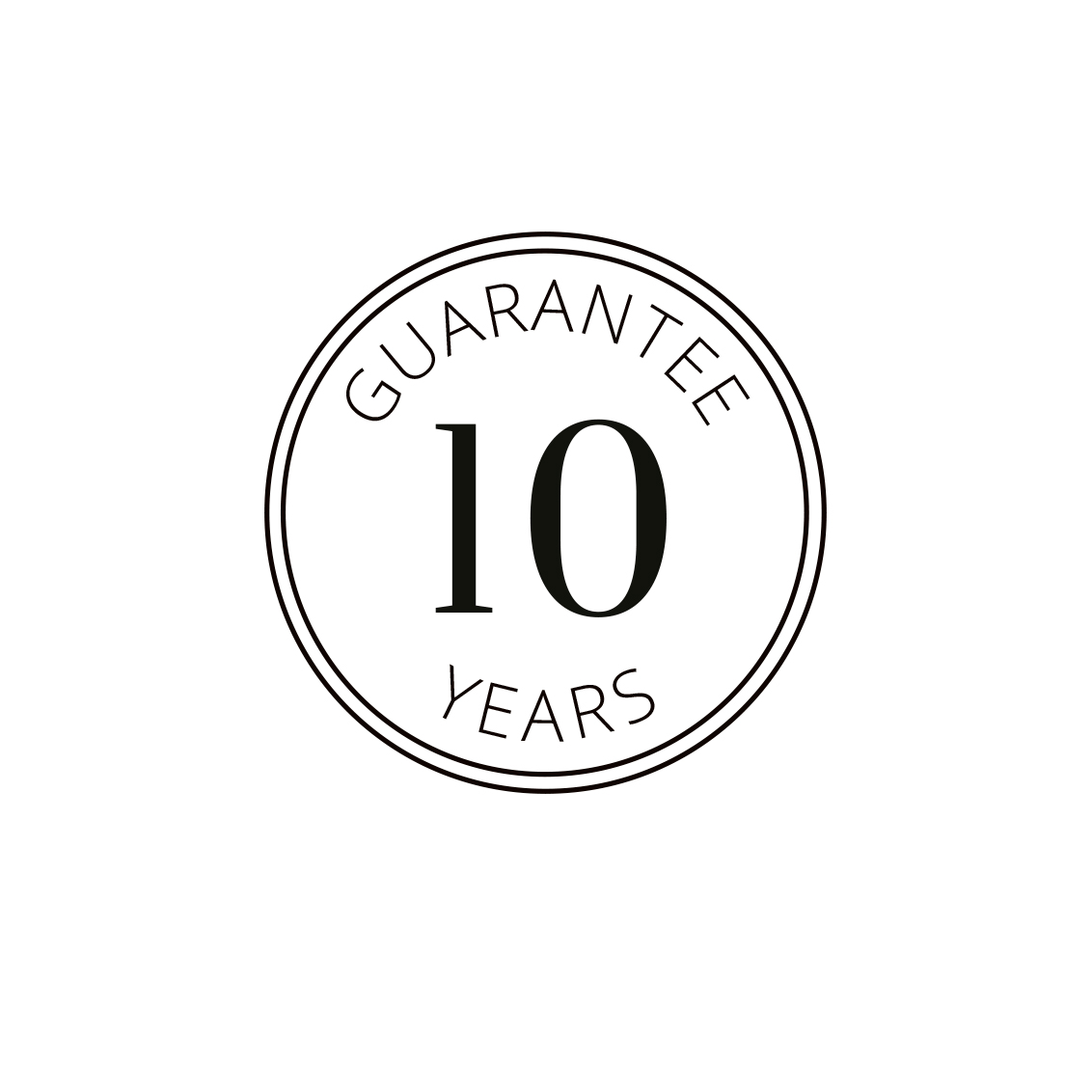 Symboli, joka osoittaa Elfan kymmenen vuoden takuun.