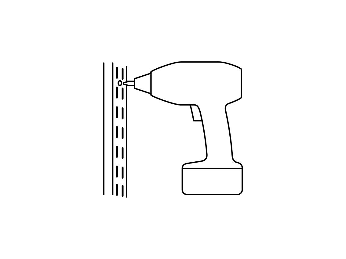 Symbol med borrmaskin för montering