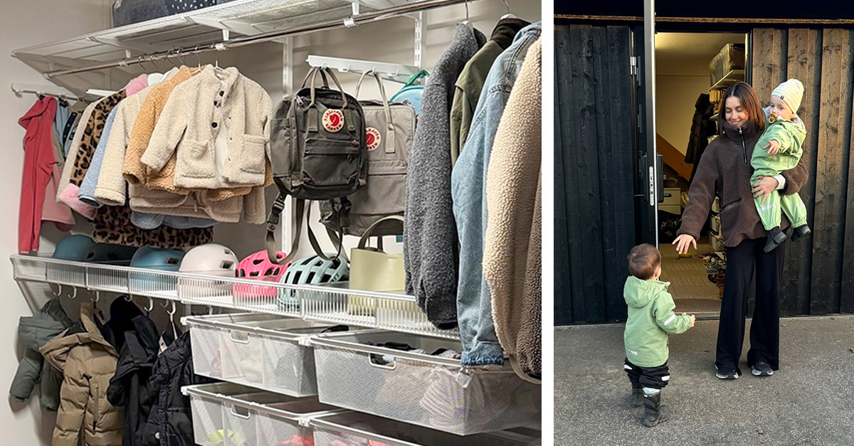 Familjens makeover i hallen med förvaring från Classic by Elfa.