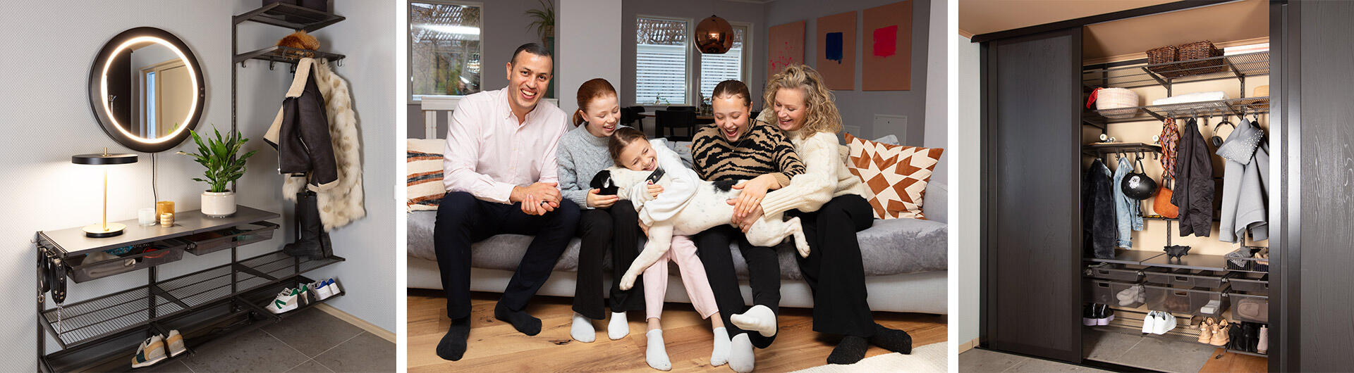 Familien Jallow fik ny opbevaring i entréen fra Elfa.