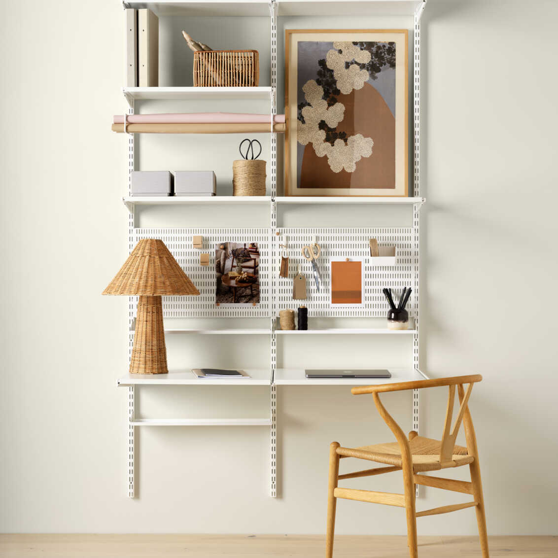  An overview of the Classic by Elfa range for the home office.