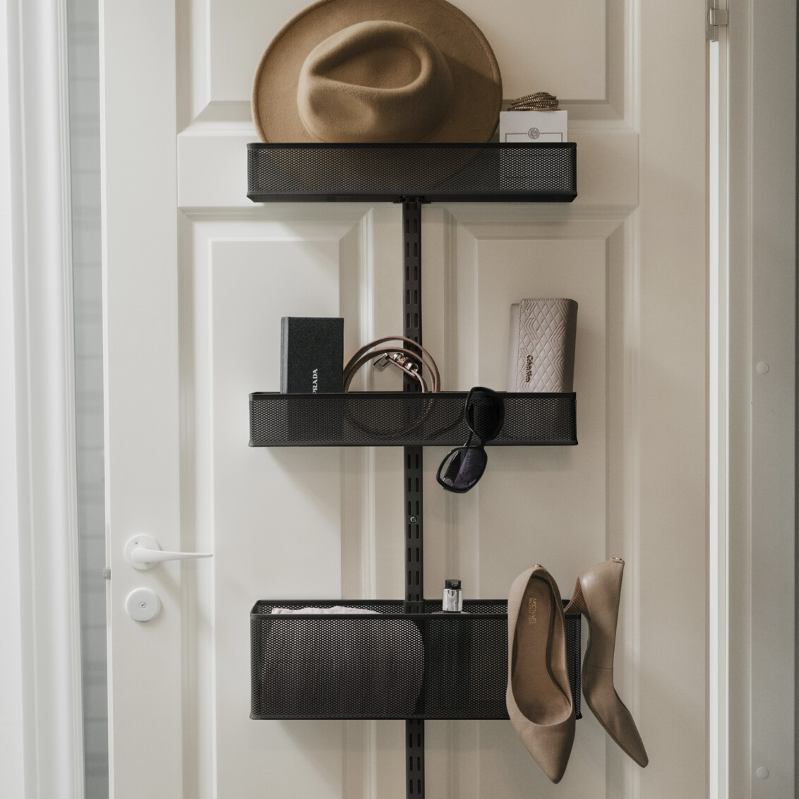 Classic by Elfa mesh basket in graphite.