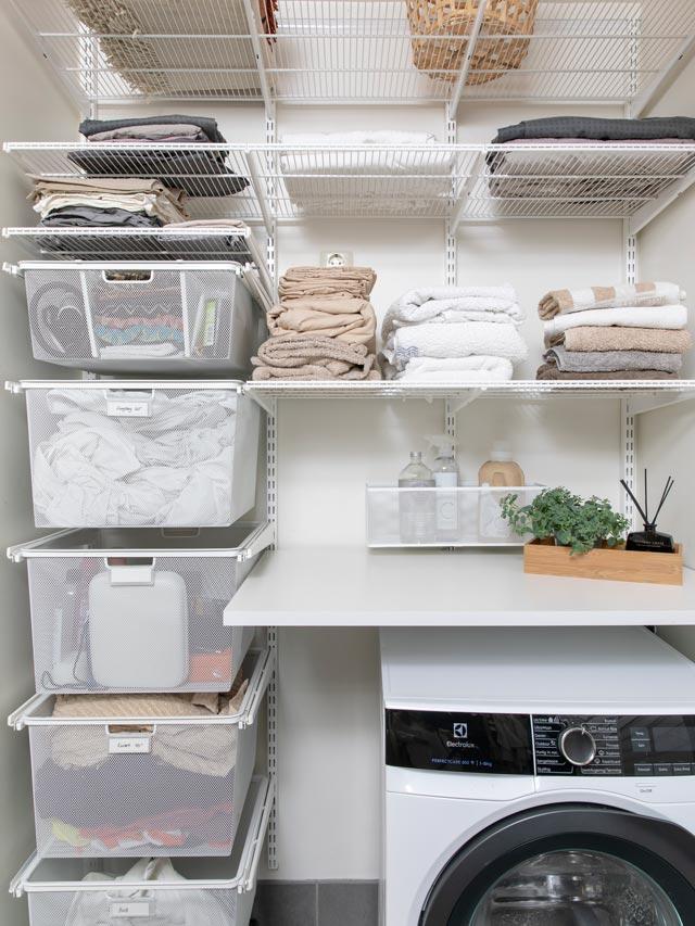 How to Easily Hang a Shelf & Hooks in the Laundry Room