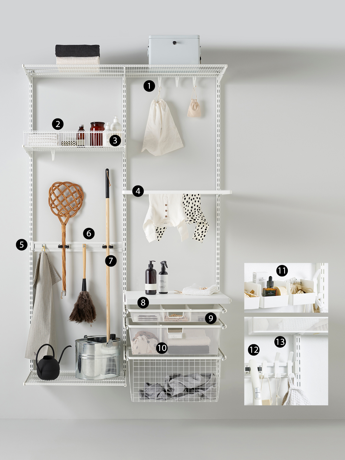 An overview of the Classic by Elfa range for laundry rooms.