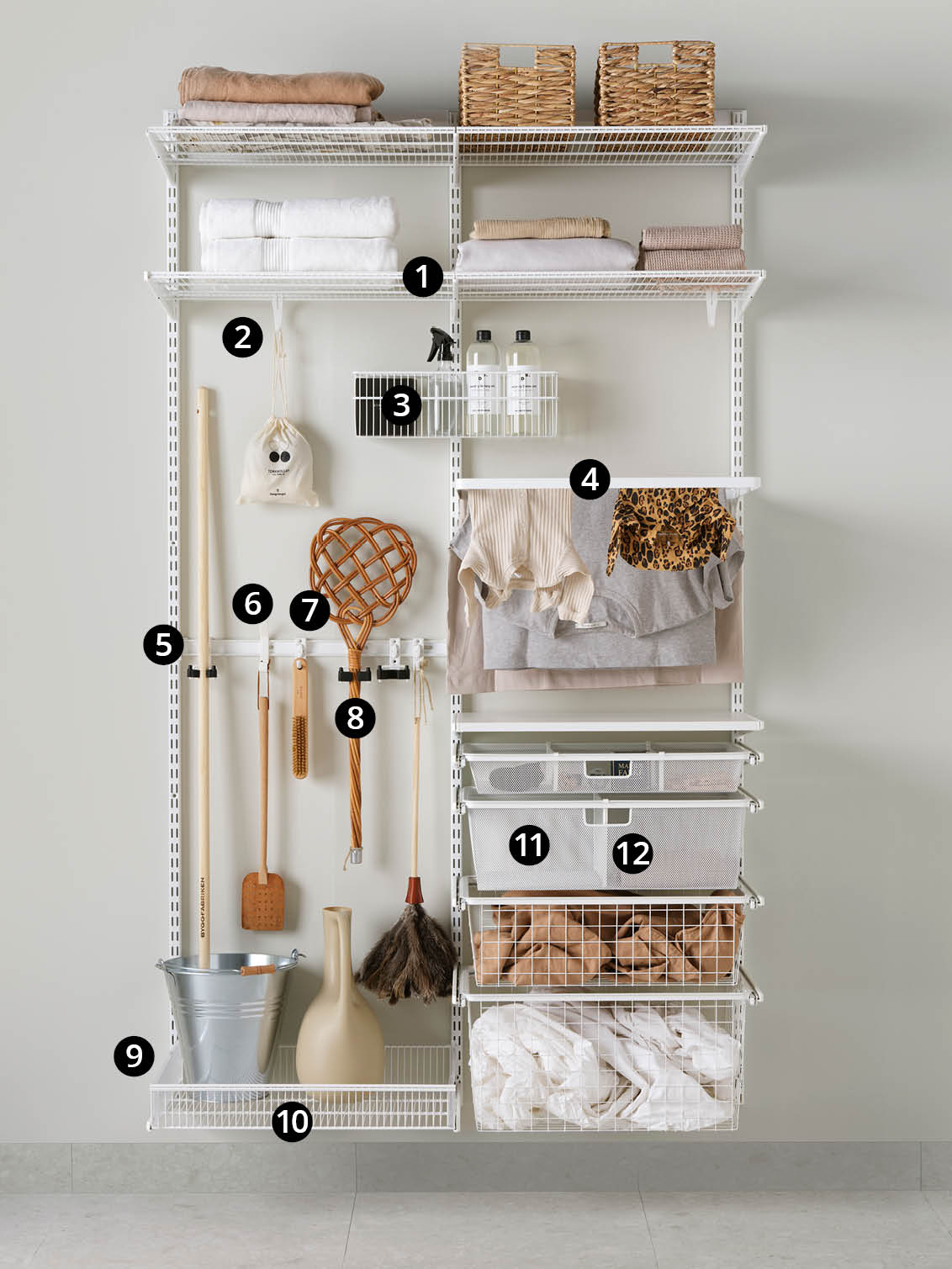 Aperçu de la gamme Classic by Elfa pour la buanderie.