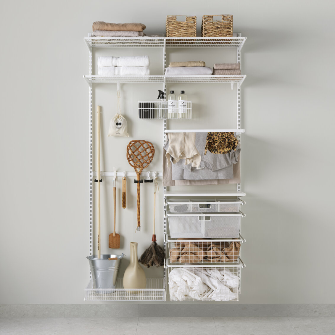 An overview of the Classic by Elfa range for laundry rooms.