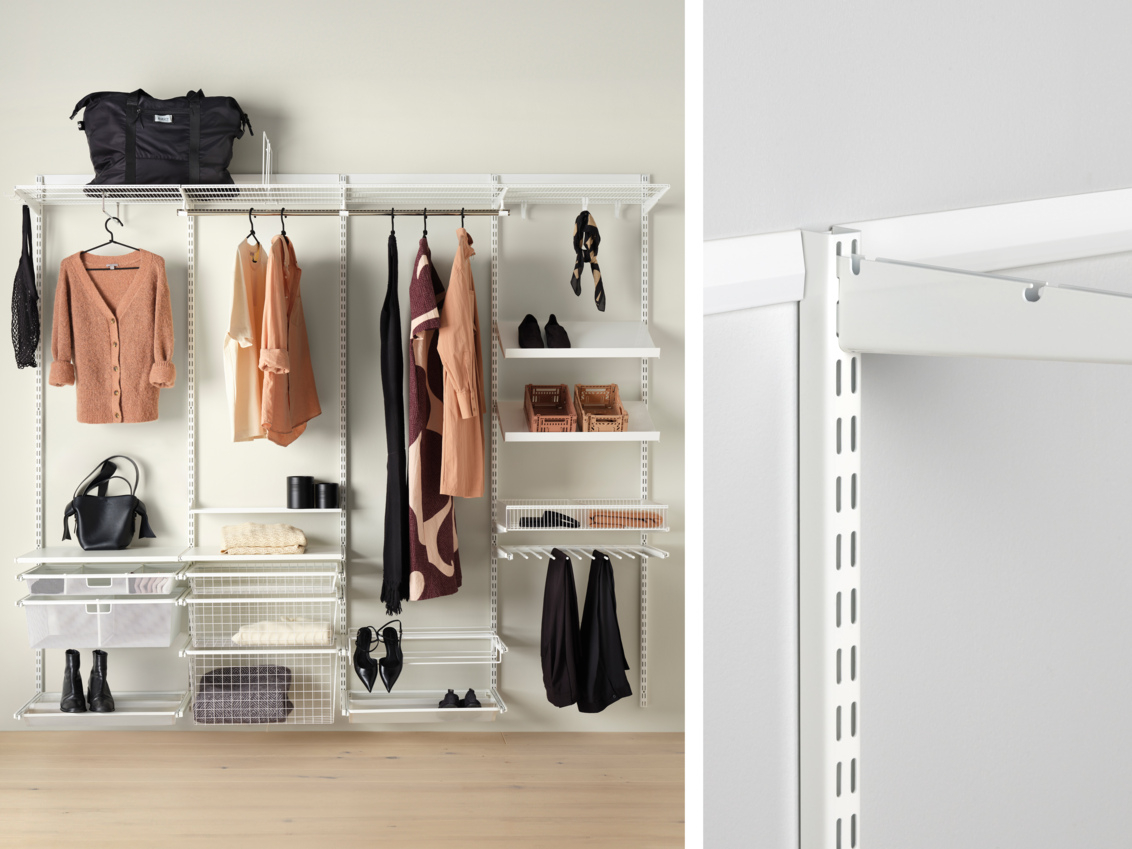 Sortimentsöversikt för Classic by Elfa i vitt.