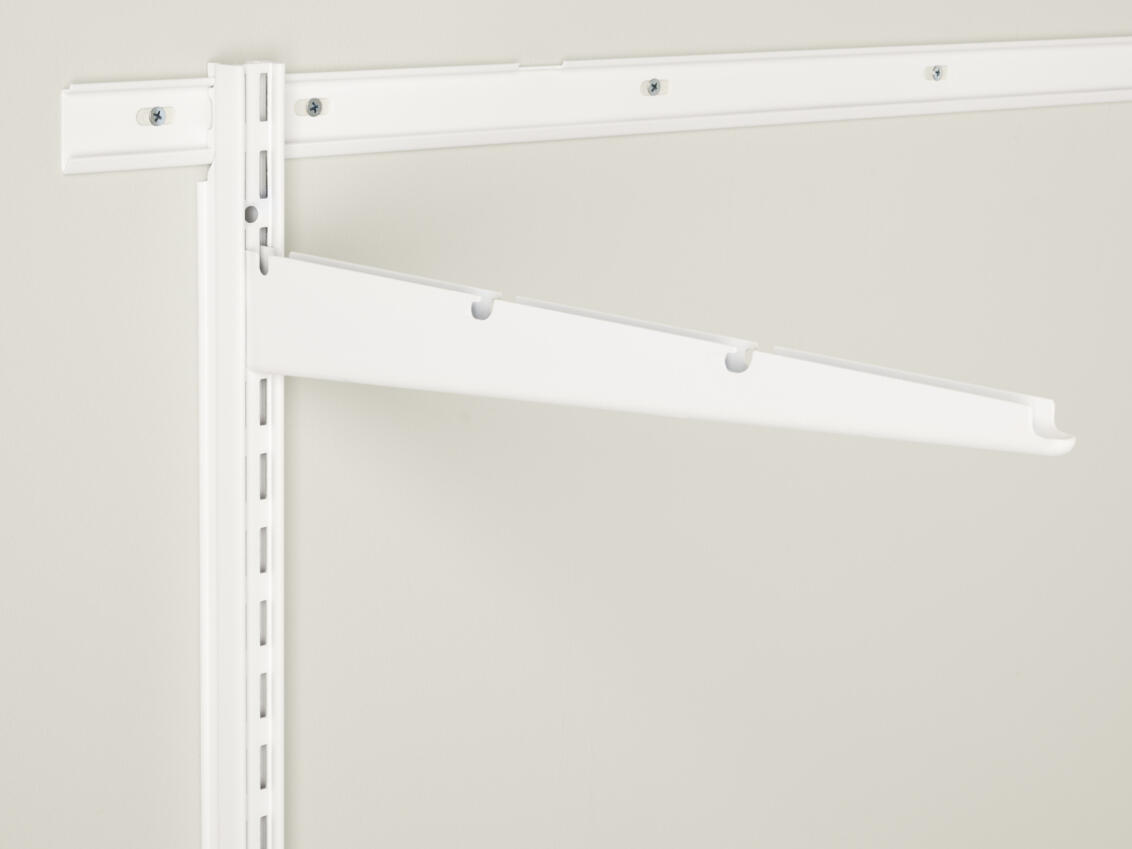 Décor+ hangrail, standaard en draaglijst in wit.